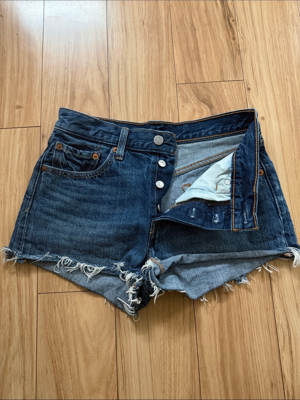 Levi's Dark Blue Denim Cutoff Shorts